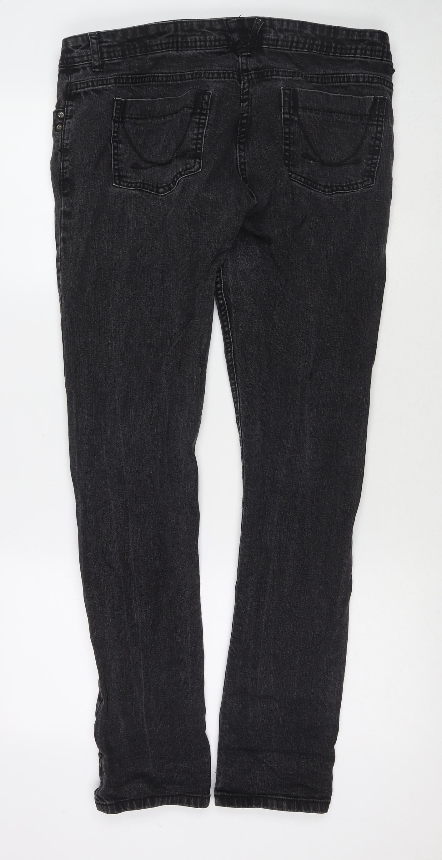 Denim & Co. Womens Black Cotton Skinny Jeans Size 16 L32 in Regular Zip