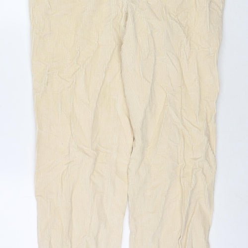 Jaeger Womens White Cotton Trousers Size 36 in L30 in Regular Zip
