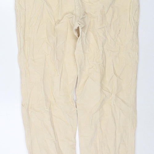 Jaeger Womens White Cotton Trousers Size 36 in L30 in Regular Zip