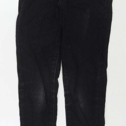 George Girls Black Cotton Skinny Jeans Size 7-8 Years L21 in Regular Zip