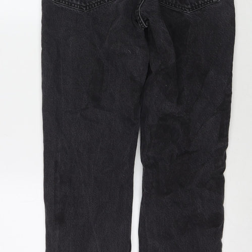 H&M Womens Black Cotton Straight Jeans Size 8 L31 in Regular Zip