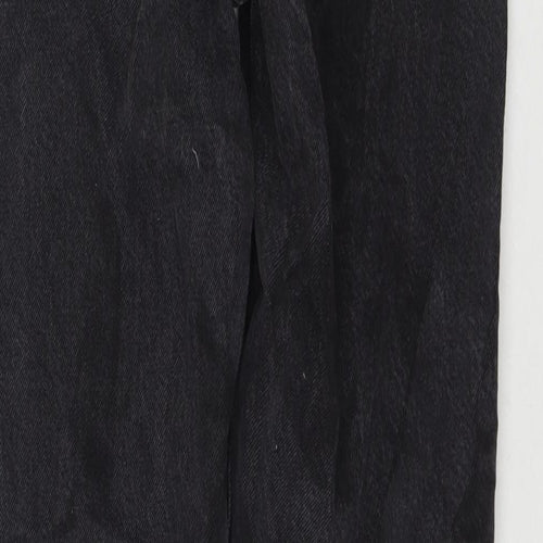 H&M Womens Black Cotton Straight Jeans Size 8 L31 in Regular Zip