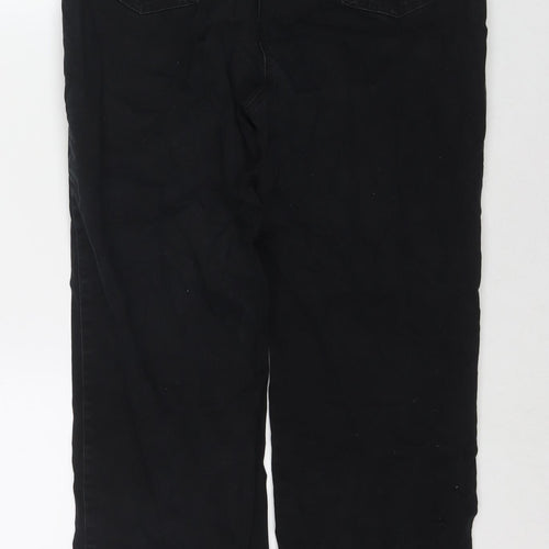 Zaffiri Womens Black Cotton Straight Jeans Size 14 L28 in Regular Zip