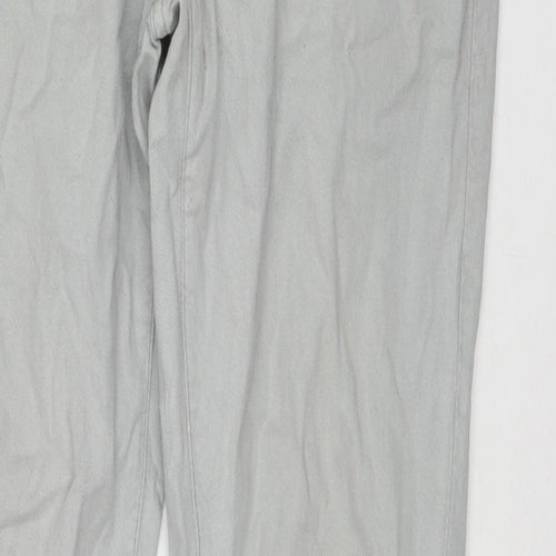 Zara Mens Grey Cotton Bootcut Jeans Size 34 in L32 in Regular Zip