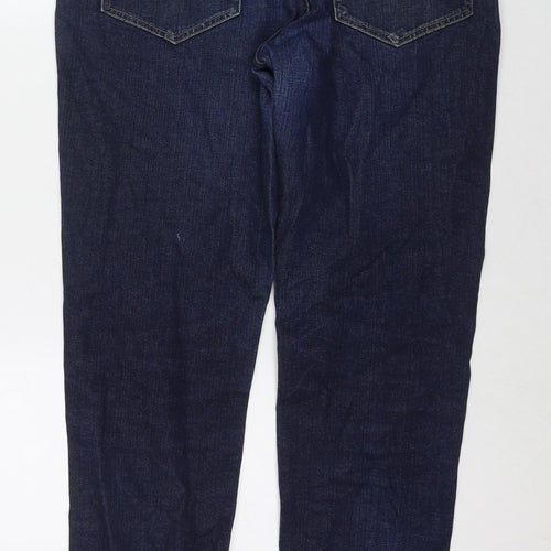 Tapered Womens Blue Cotton Tapered Jeans Size 33 in L32 in Regular Zip