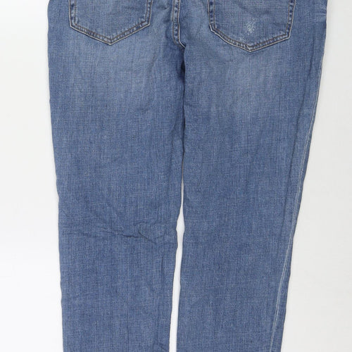 Divided by H&M Womens Blue Cotton Straight Jeans Size 14 L26 in Regular Zip