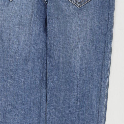 Divided by H&M Womens Blue Cotton Straight Jeans Size 14 L26 in Regular Zip