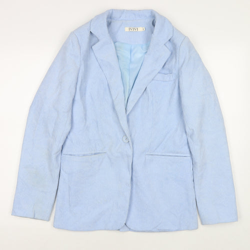 IVIVI Womens Blue Jacket Blazer Size S Button