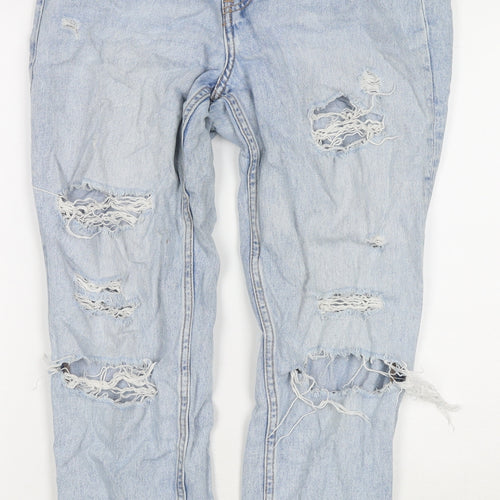 Divided by H&M Womens Blue Cotton Straight Jeans Size 10 L26 in Regular Zip