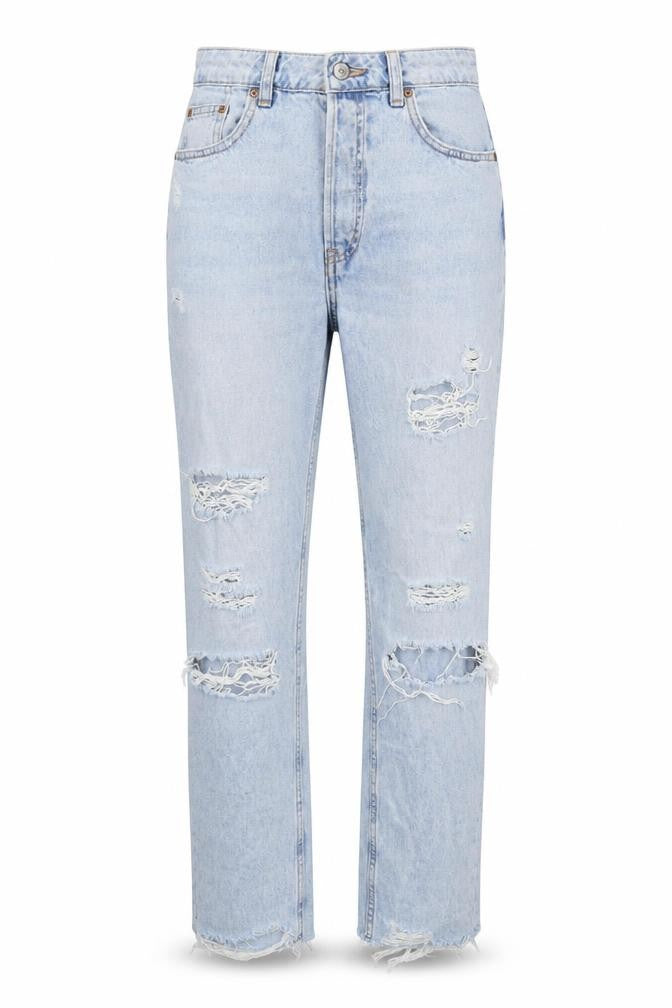 Divided by H&M Womens Blue Cotton Straight Jeans Size 10 L26 in Regular Zip