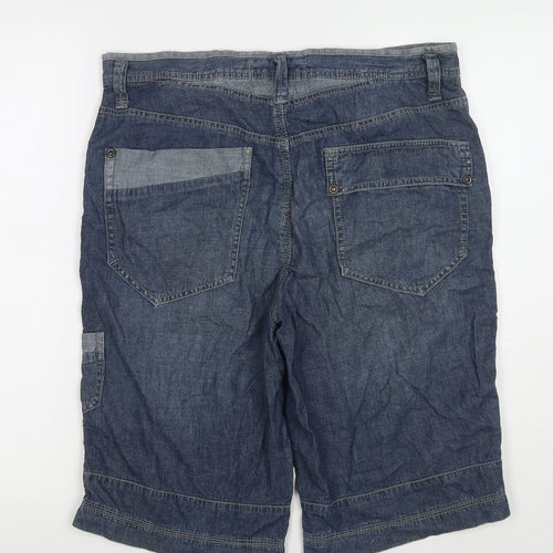 Red Herring Mens Blue Cotton Bermuda Shorts Size 34 in L12 in Regular Zip