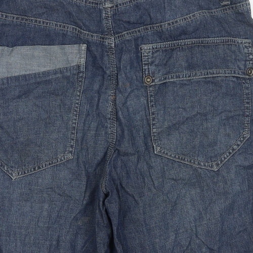 Red Herring Mens Blue Cotton Bermuda Shorts Size 34 in L12 in Regular Zip