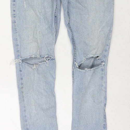 Cotton:On Womens Blue Cotton Blend Skinny Jeans Size 28 in L32 in Regular Zip