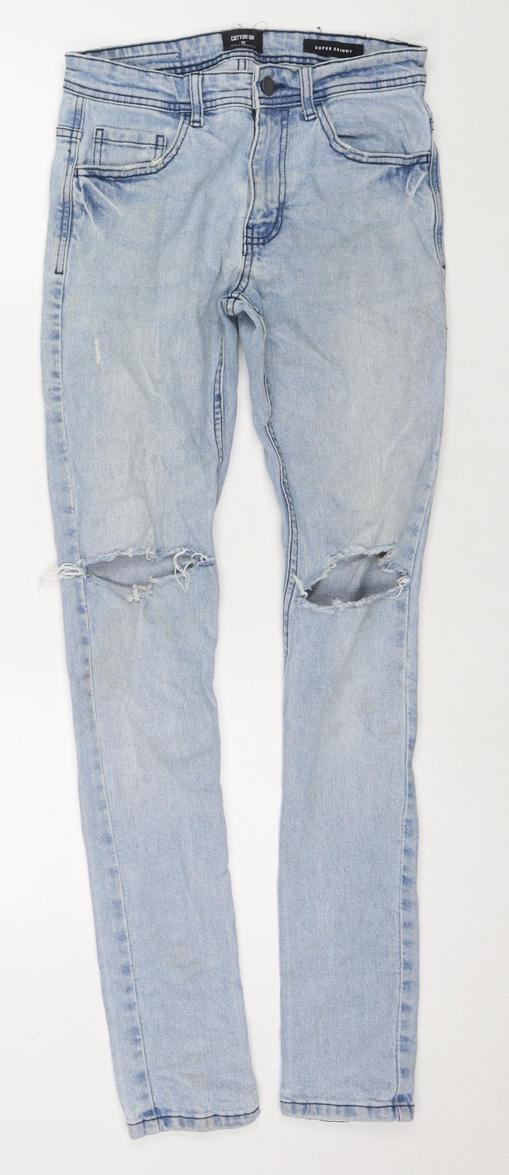 Cotton:On Womens Blue Cotton Blend Skinny Jeans Size 28 in L32 in Regular Zip