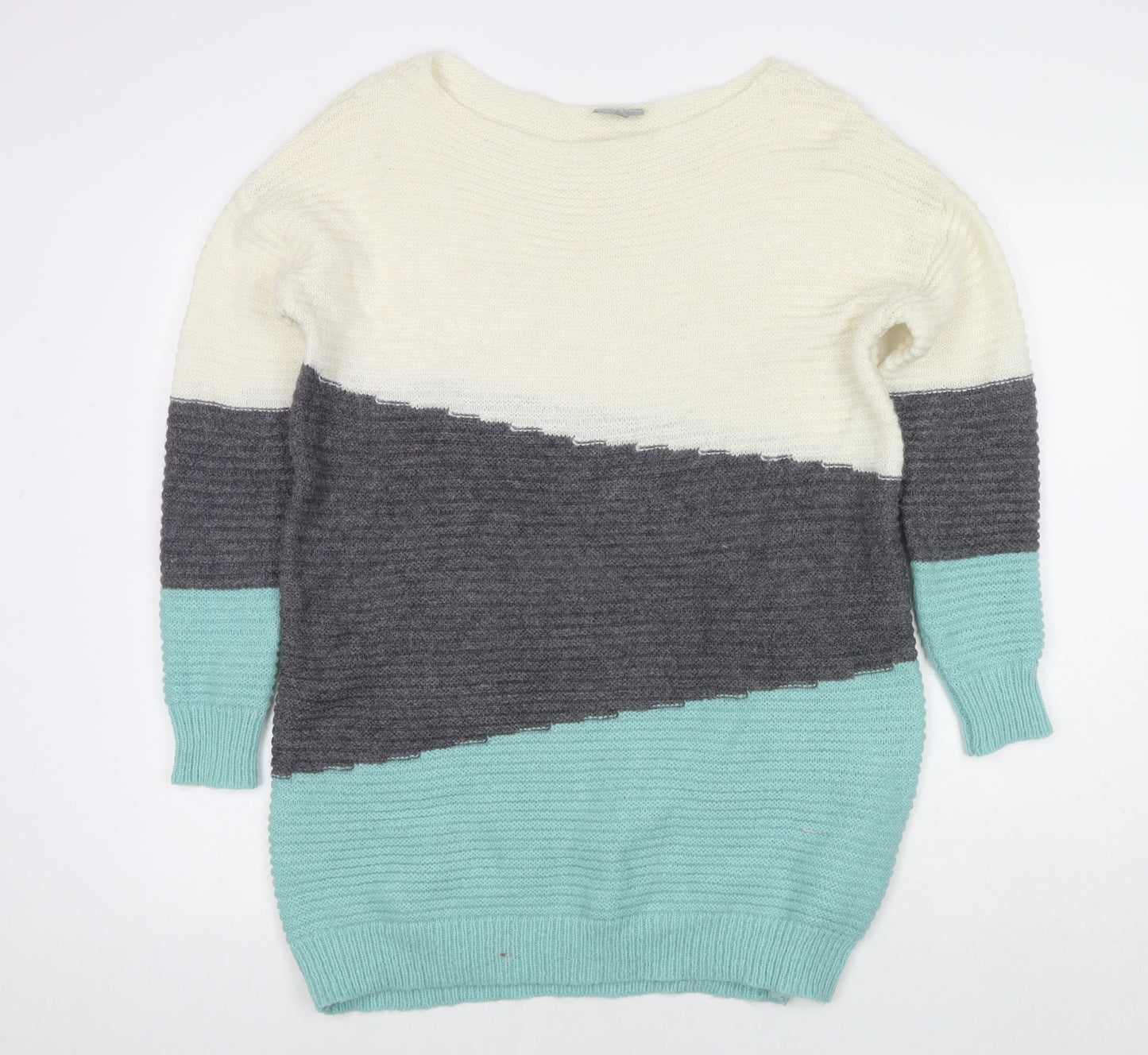 Oliver Bonas Womens Multicoloured Round Neck Acrylic Pullover Jumper Size 8