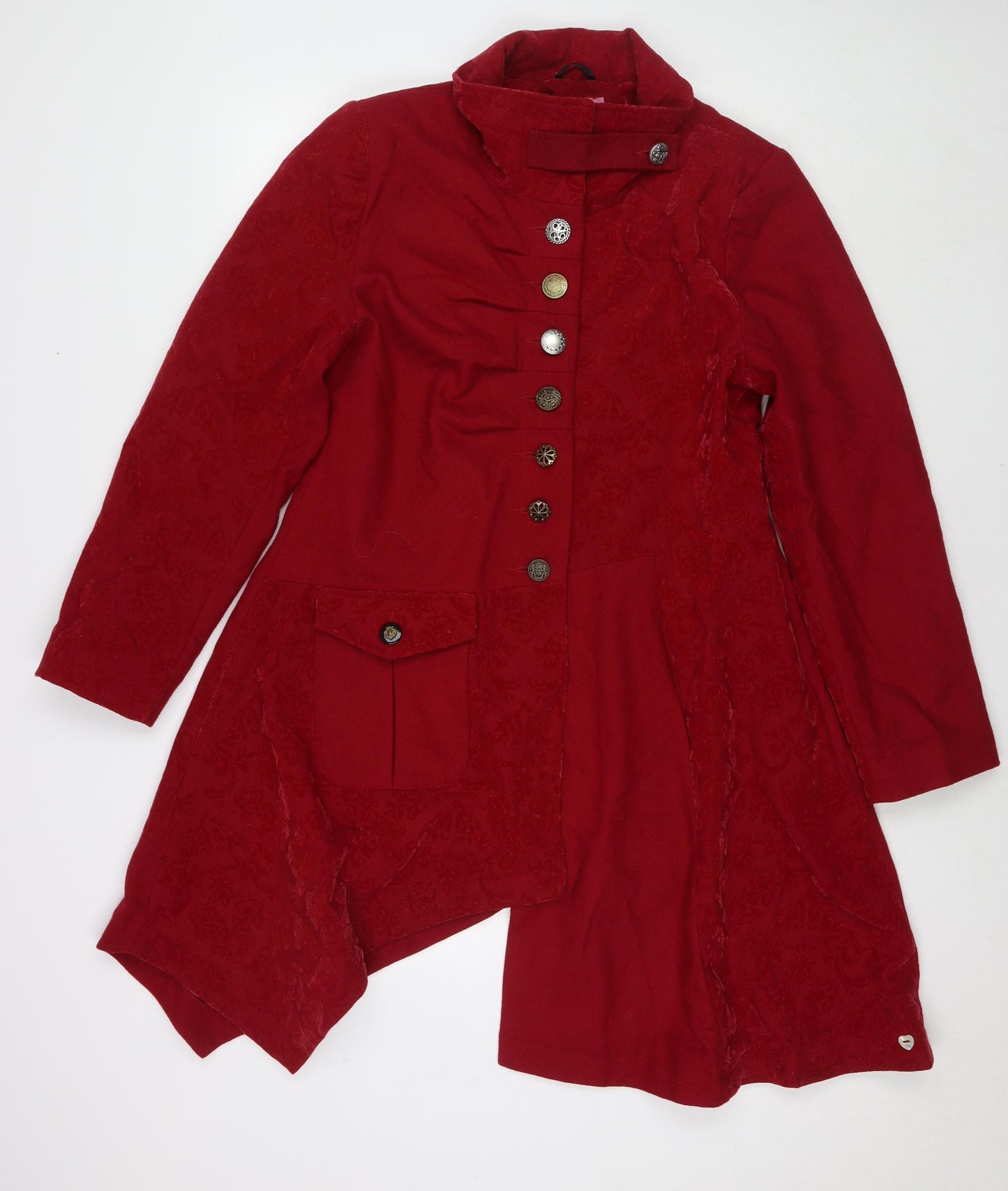 Joe Browns Womens Red Paisley Overcoat Coat Size 16 Button