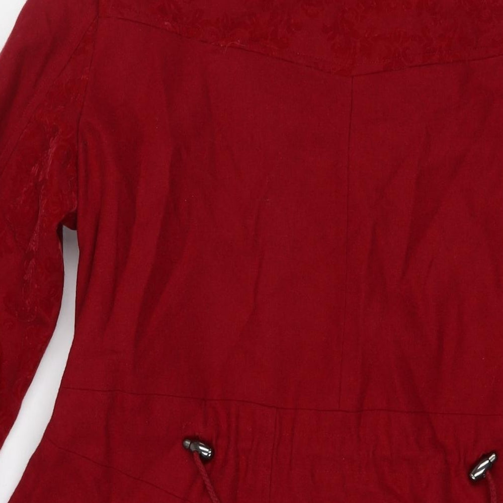 Joe Browns Womens Red Paisley Overcoat Coat Size 16 Button