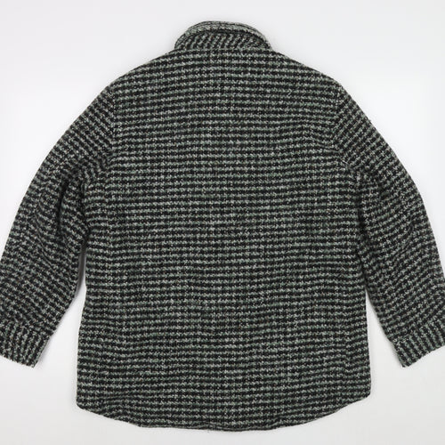H&M Womens Black Check Jacket Size S Button
