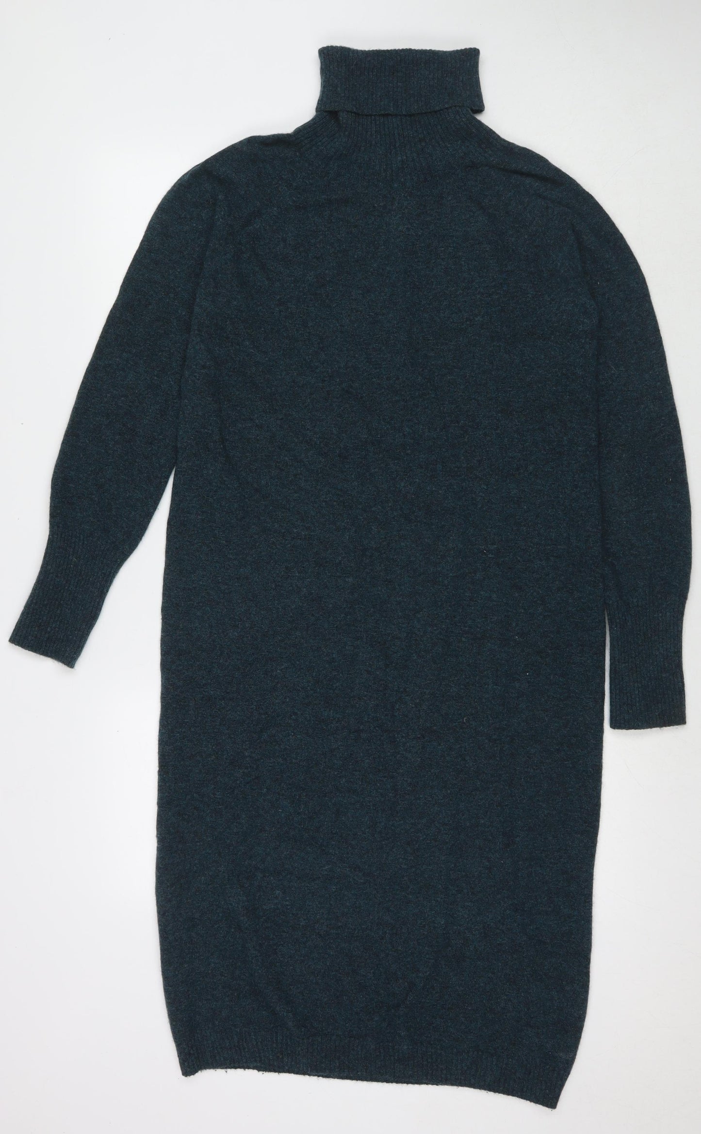 Celtic&Co Womens Blue Polyester Jumper Dress Size S Roll Neck Pullover