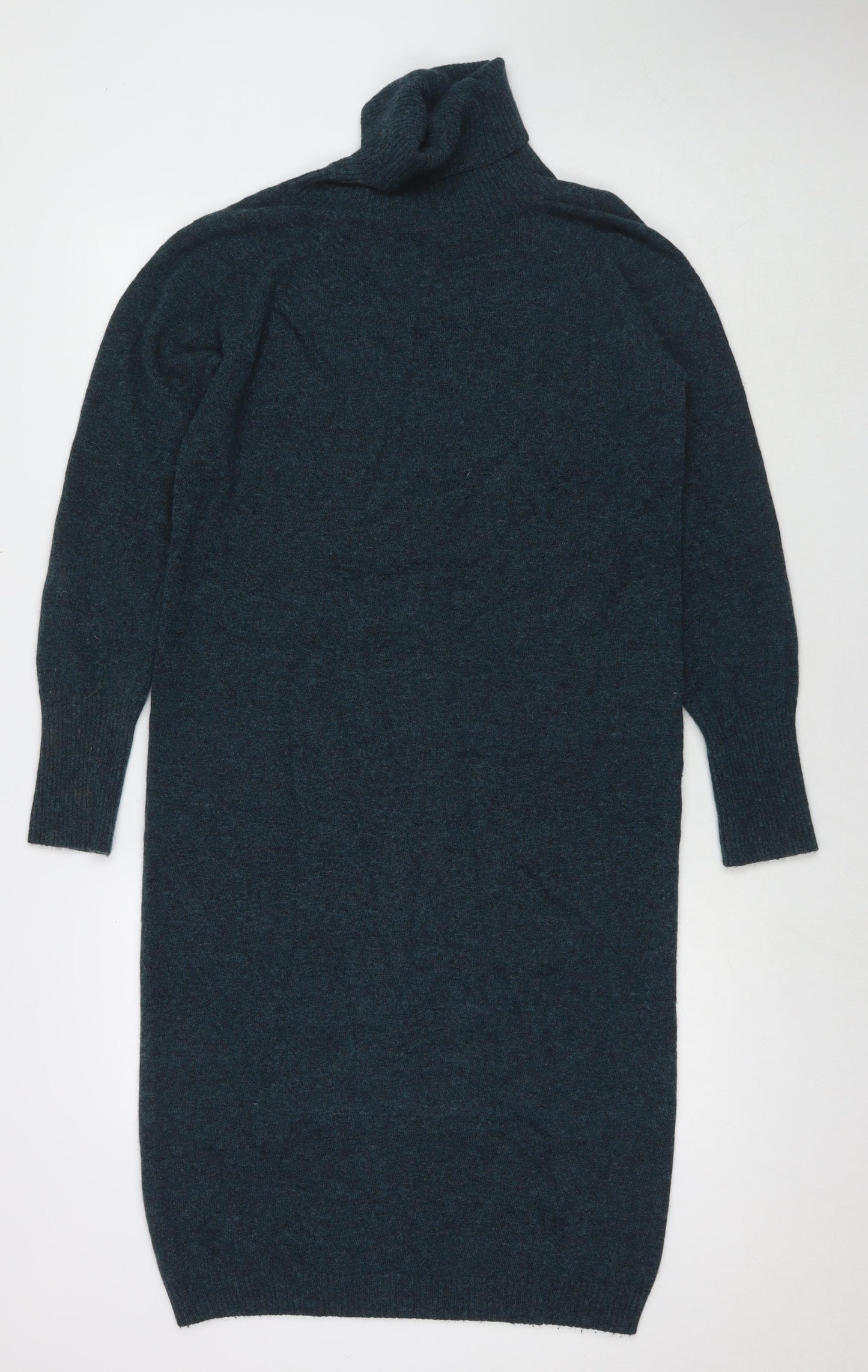 Celtic&Co Womens Blue Polyester Jumper Dress Size S Roll Neck Pullover