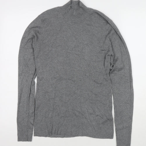 Esprit Womens Grey Roll Neck Viscose Pullover Jumper Size M