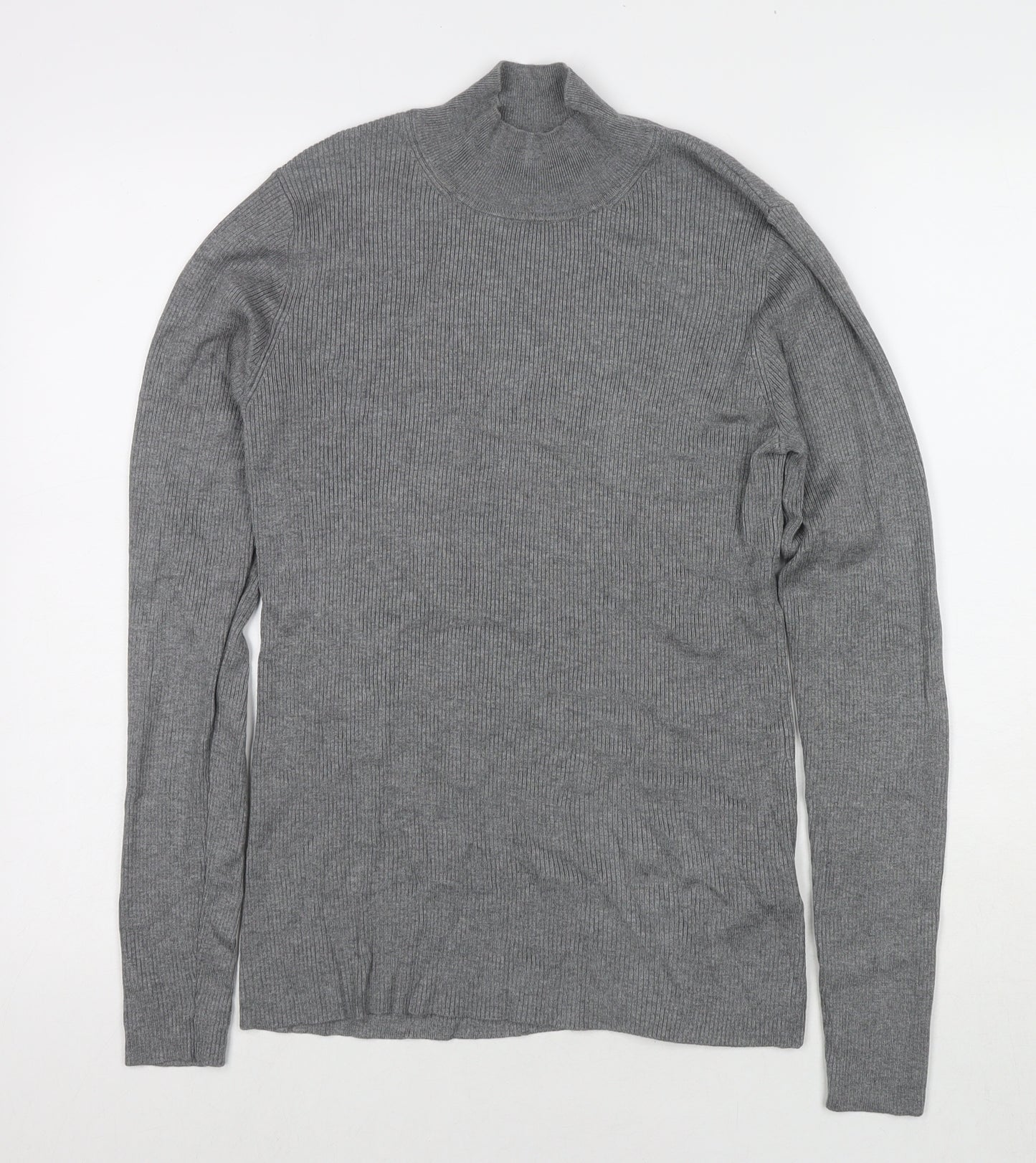Esprit Womens Grey Roll Neck Viscose Pullover Jumper Size M