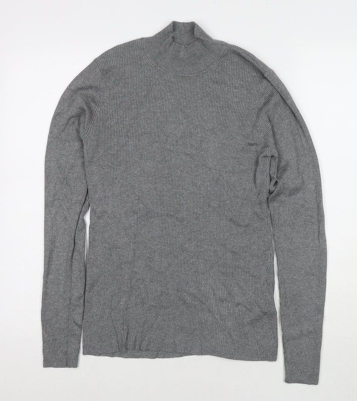 Esprit Womens Grey Roll Neck Viscose Pullover Jumper Size M