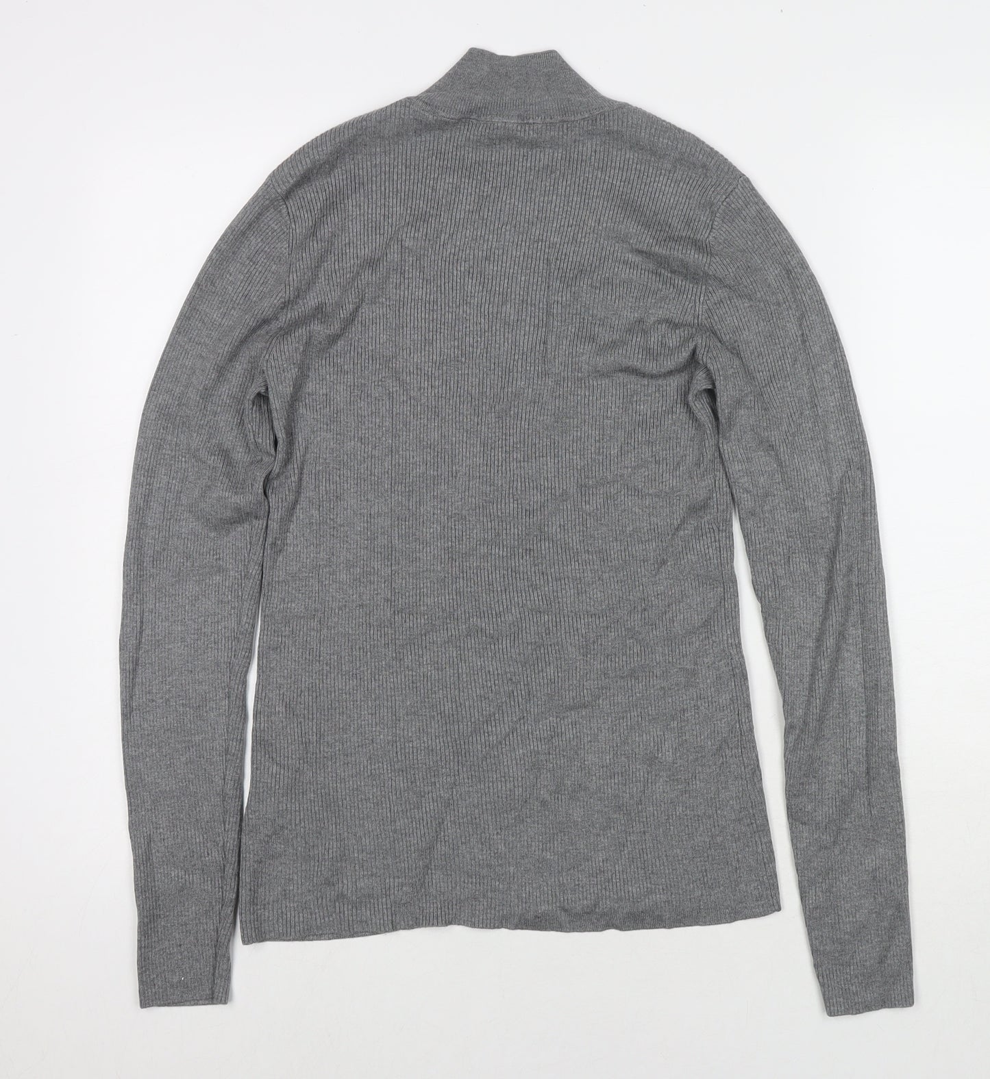 Esprit Womens Grey Roll Neck Viscose Pullover Jumper Size M