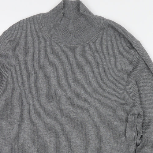 Esprit Womens Grey Roll Neck Viscose Pullover Jumper Size M