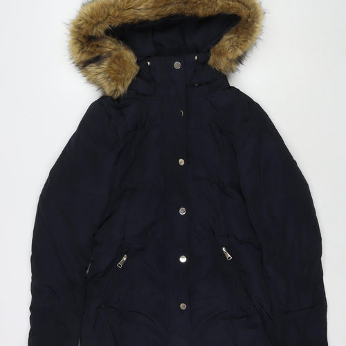 Hallhuber Womens Blue Puffer Jacket Jacket Size 6 Zip