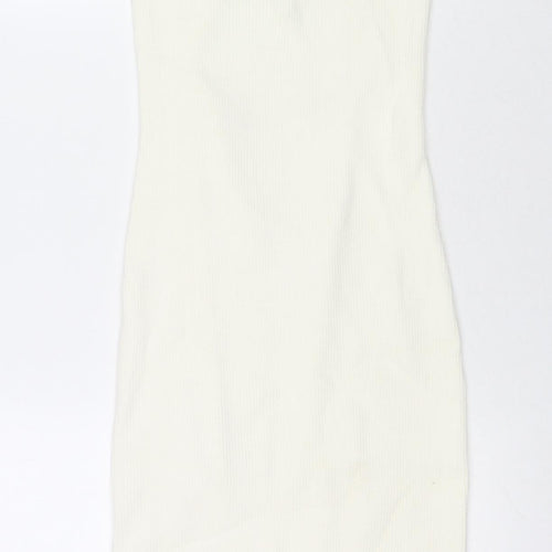 Pretty Lavish Womens White Polyester Maxi Size S Round Neck Pullover