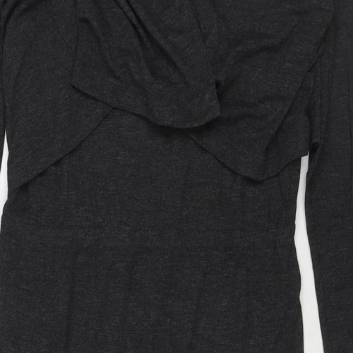 Gray&Willow Womens Grey Polyester T-Shirt Dress Size 8 Round Neck Pullover