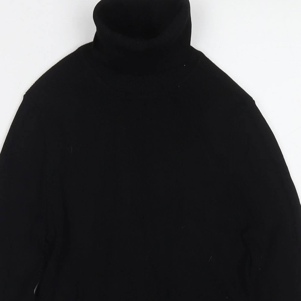 Zara Womens Black Roll Neck Polyester Pullover Jumper Size M