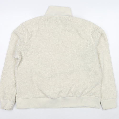 NEXT Womens White Polyester Pullover Sweatshirt Size L Zip