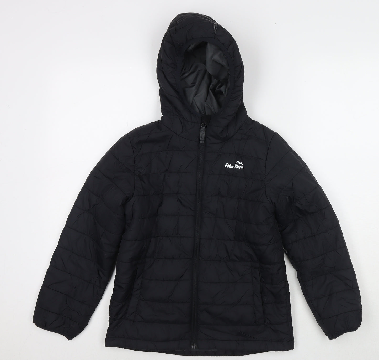 Peter Storm Boys Black Quilted Jacket Size 9-10 Years Zip