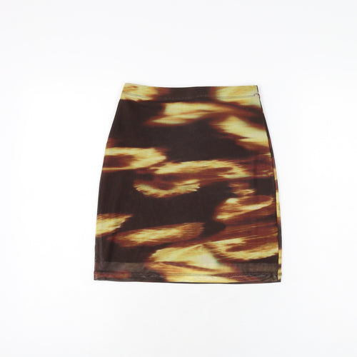 Motel Rocks Womens Brown Geometric Polyester Mini Skirt Size S
