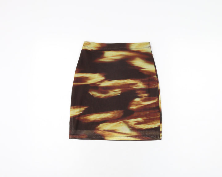 Motel Rocks Womens Brown Geometric Polyester Mini Skirt Size S