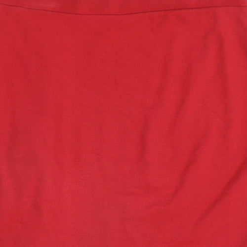 Marks and Spencer Womens Red Viscose Straight & Pencil Skirt Size 12