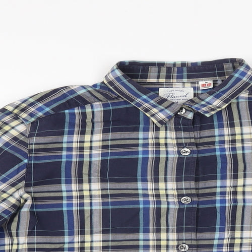 Uniqlo Womens Blue Plaid Cotton Basic Button-Up Size M Collared