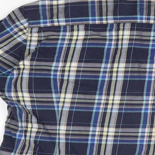Uniqlo Womens Blue Plaid Cotton Basic Button-Up Size M Collared