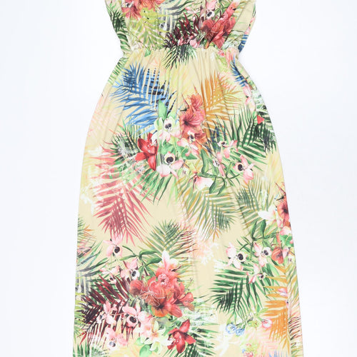 Amy Childs Womens Multicoloured Floral Polyester Maxi Size 8 Off the Shoulder Pullover