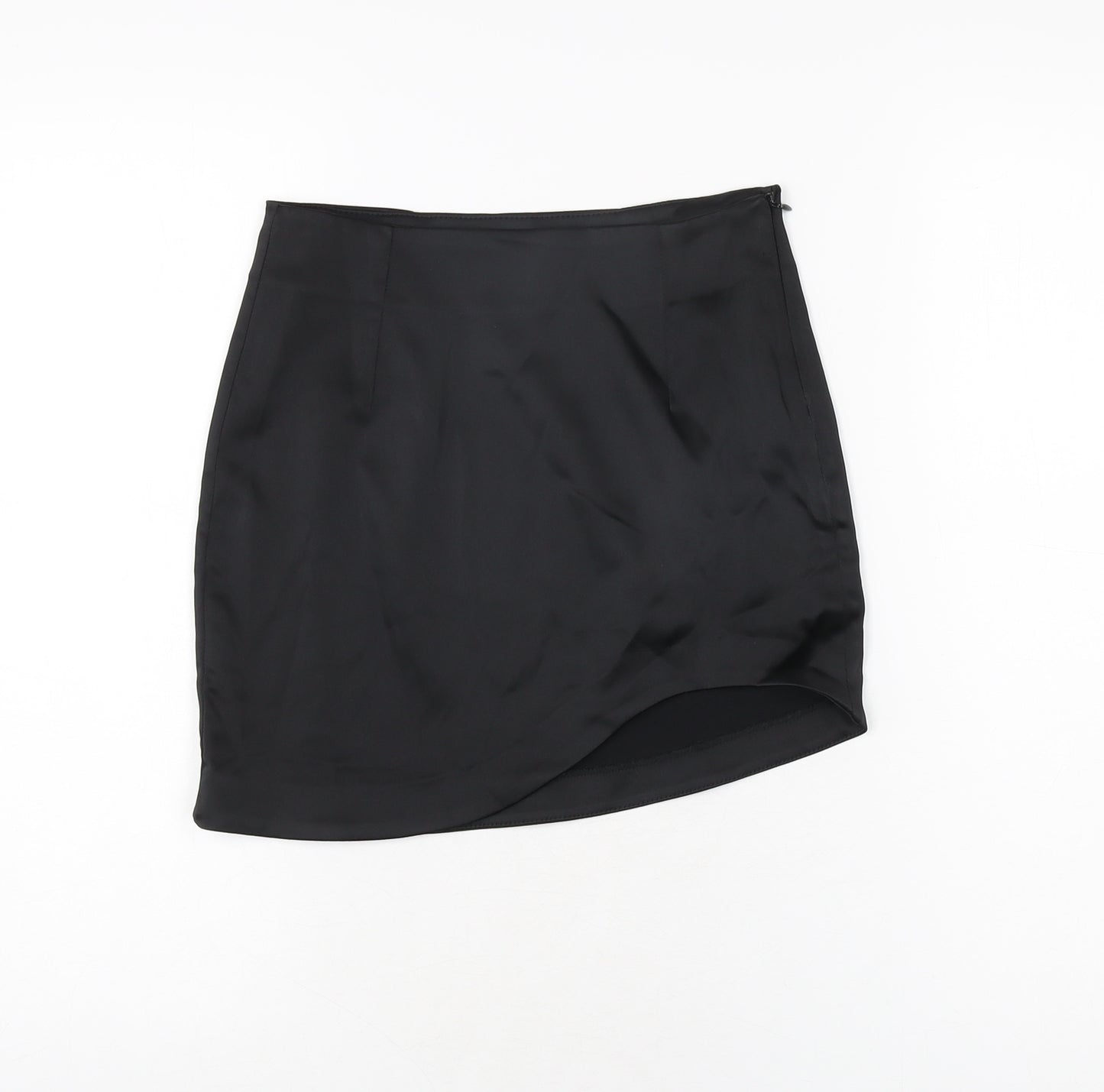 Bershka Womens Black Polyester Mini Skirt Size XS Zip