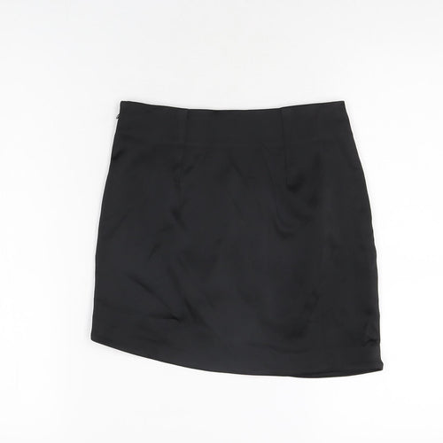 Bershka Womens Black Polyester Mini Skirt Size XS Zip