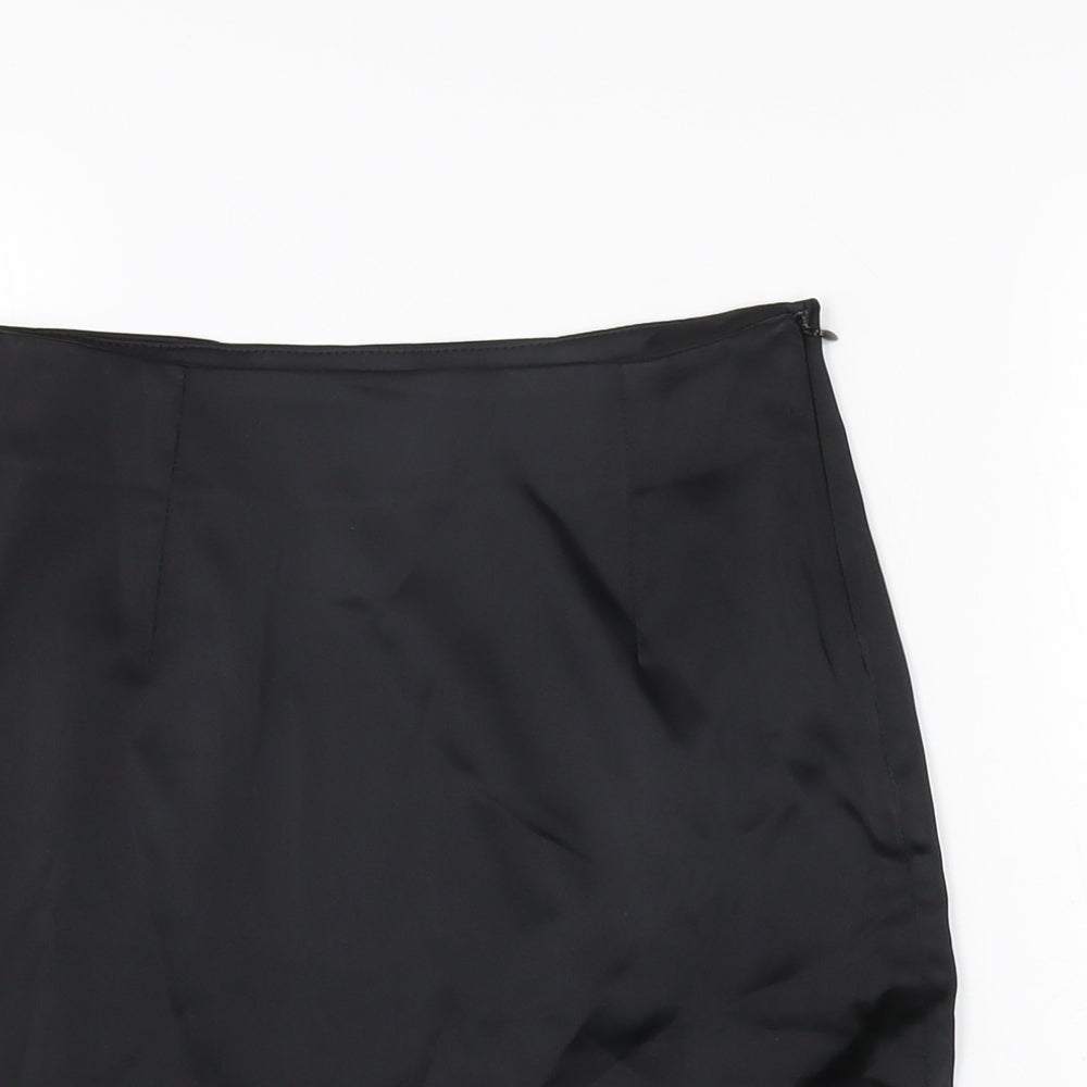 Bershka Womens Black Polyester Mini Skirt Size XS Zip