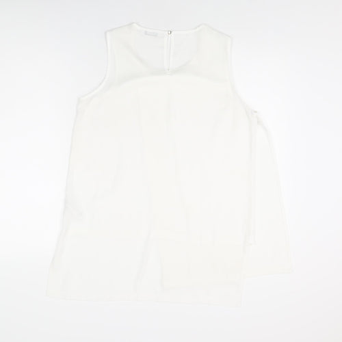 Gallery Womens Ivory Polyester Basic Blouse Size 12 Round Neck