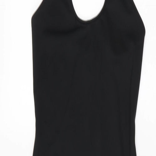 Bershka Womens Black Polyester Bodycon Size XS Halter Tie