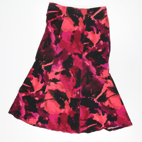 CC Womens Pink Geometric Viscose Flare Skirt Size 12