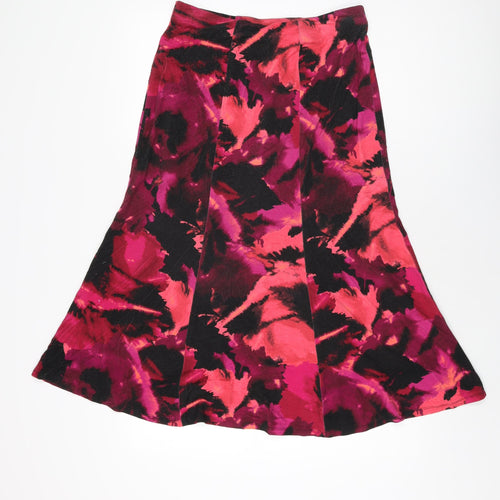 CC Womens Pink Geometric Viscose Flare Skirt Size 12