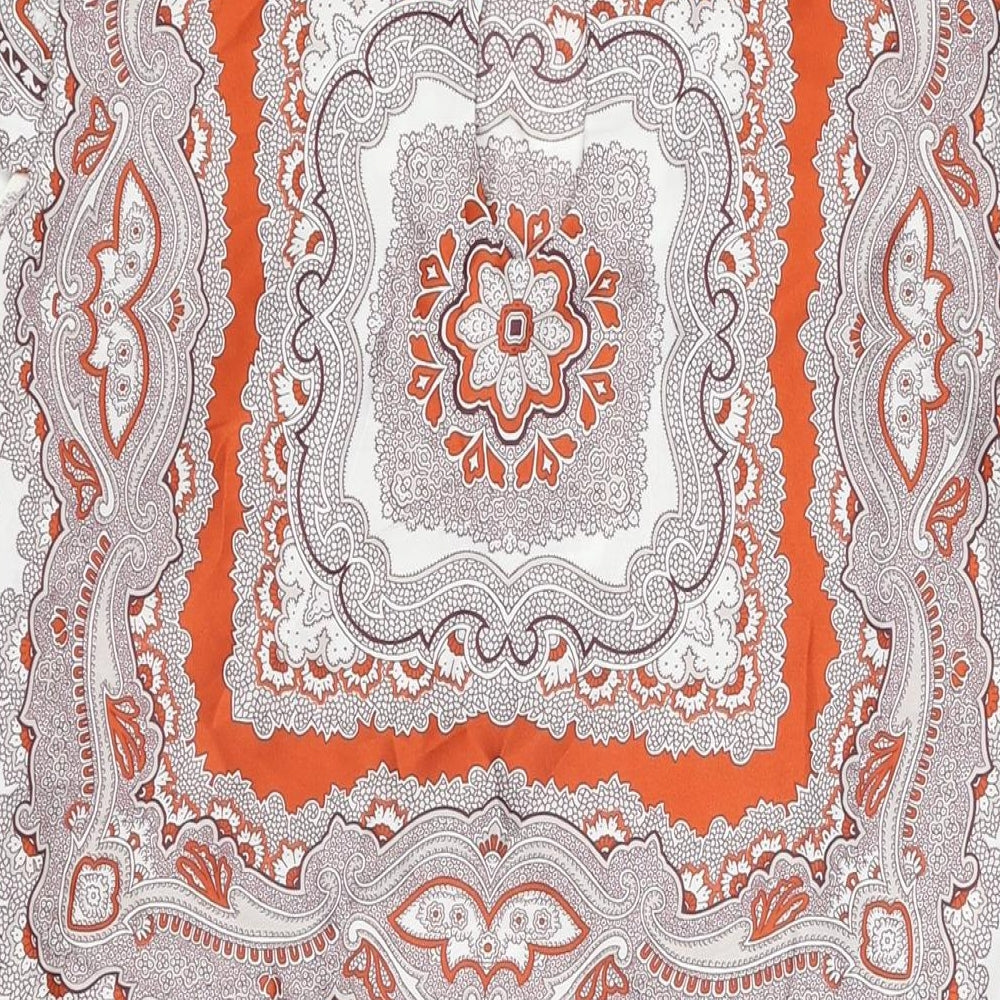 Laura Clement Womens Multicoloured Geometric Polyester Shift Size 14 Boat Neck Button