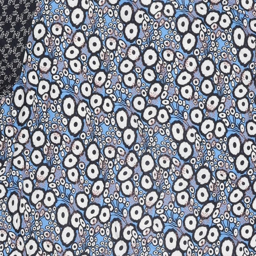 Carolyn Donnelly Womens Blue Geometric Viscose Shift Size 16 V-Neck Pullover